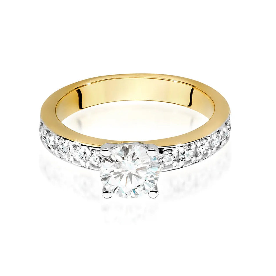 Goldring mit 0,70 ct und 0,24 ct Diamanten