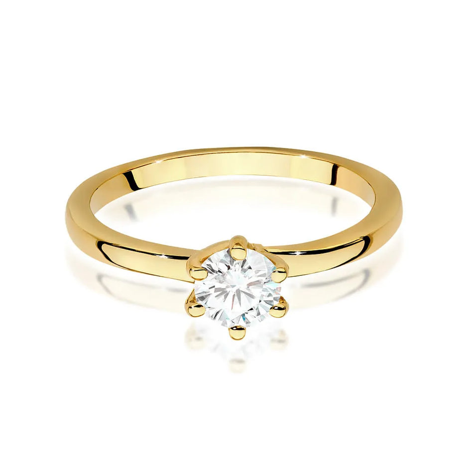 Gold Ring with 0.50ct Lab-diamond