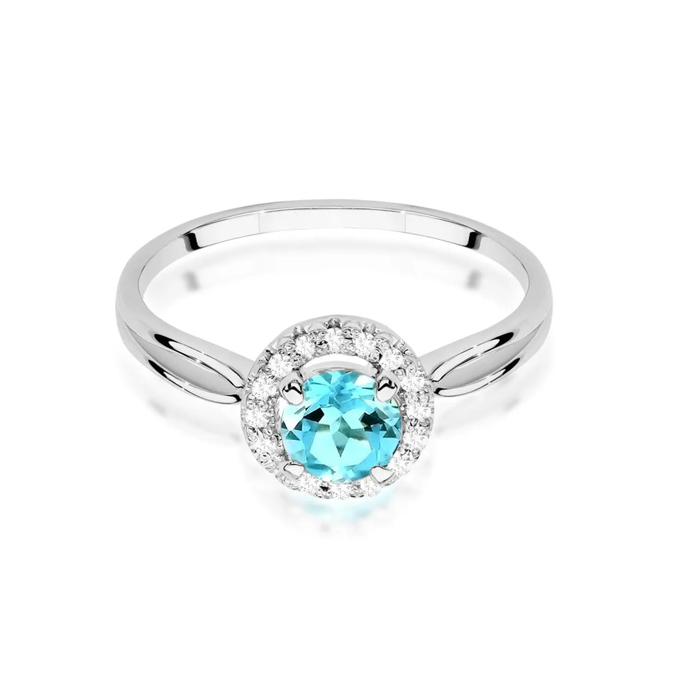 Gold Ring with 0.80ct Topaz and 0.08ct Diamonds