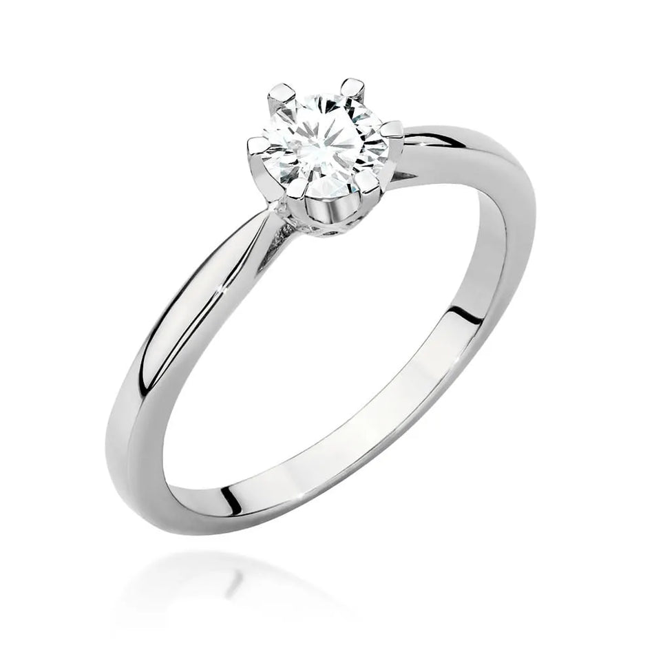 Goldring mit 0,40 ct Diamant und 0,06 ct Seitendiamanten