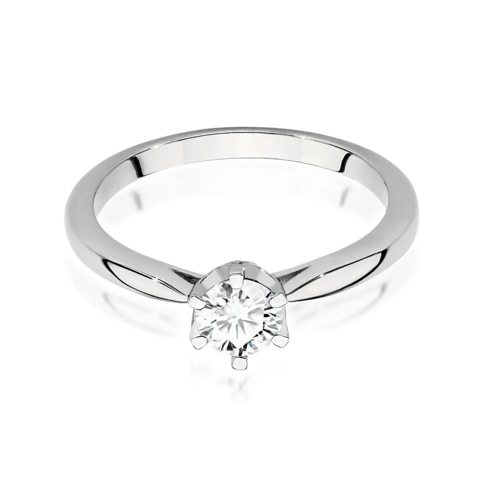 Goldring mit 0,40 ct Diamant und 0,06 ct Seitendiamanten
