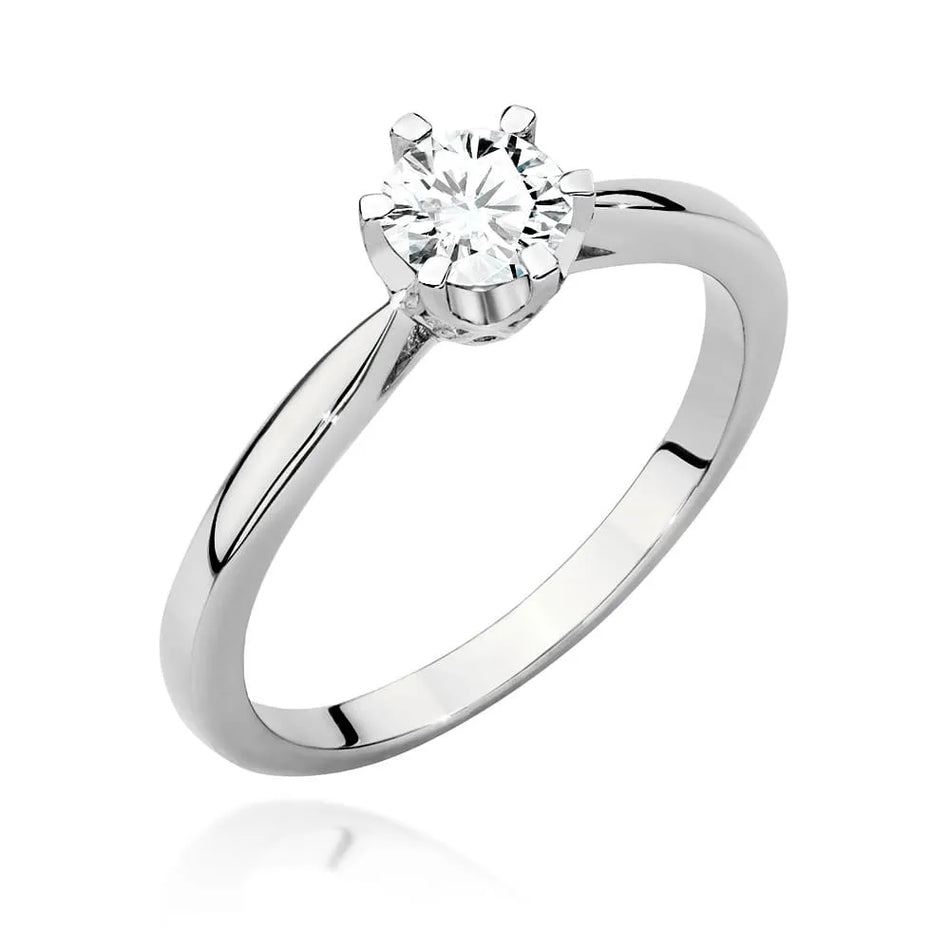 Goldring mit 0,50 ct Diamant und 0,06 ct Seitendiamanten