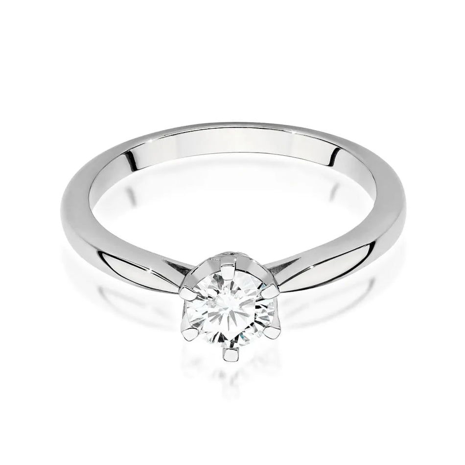 Goldring mit 0,50 ct Diamant und 0,06 ct Seitendiamanten