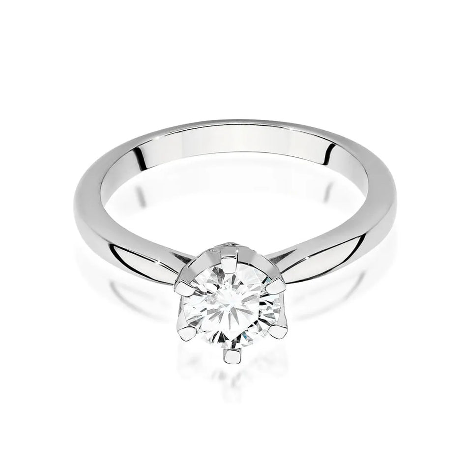 Goldring mit 0,70 ct Diamant und 0,06 ct Seitensteinen