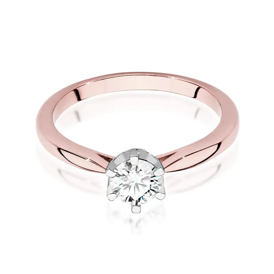 Goldring mit 0,50 ct Diamant und 0,06 ct Seitendiamanten