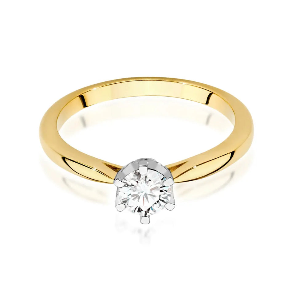 Goldring mit 0,40 ct Diamant und 0,06 ct Seitendiamanten