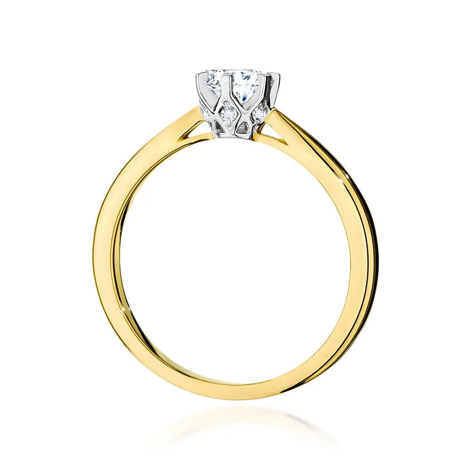 Goldring mit 0,40 ct Diamant und 0,06 ct Seitendiamanten