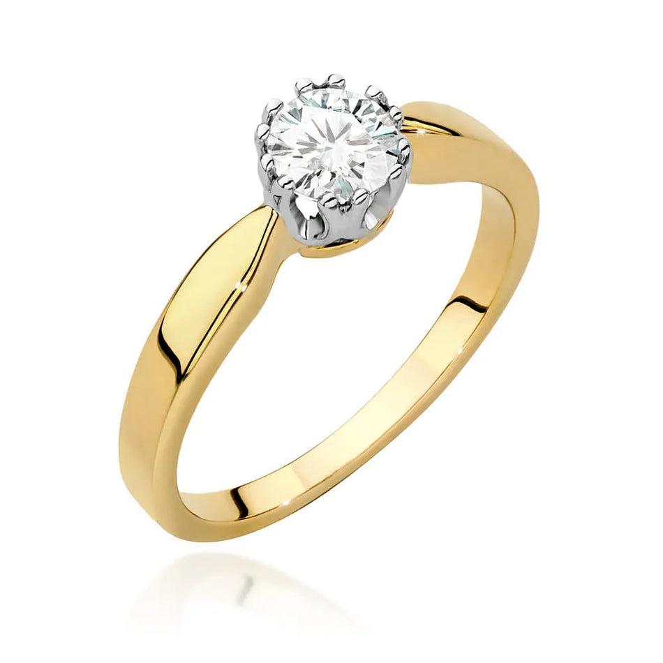 Gold Ring with 0.40ct Lab-diamond