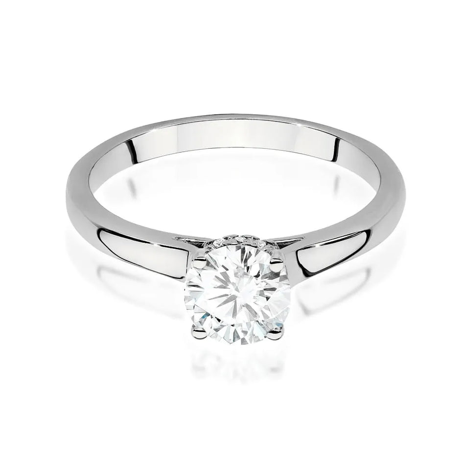 Goldring mit 0,70 ct Diamant und 0,06 ct Seitensteinen
