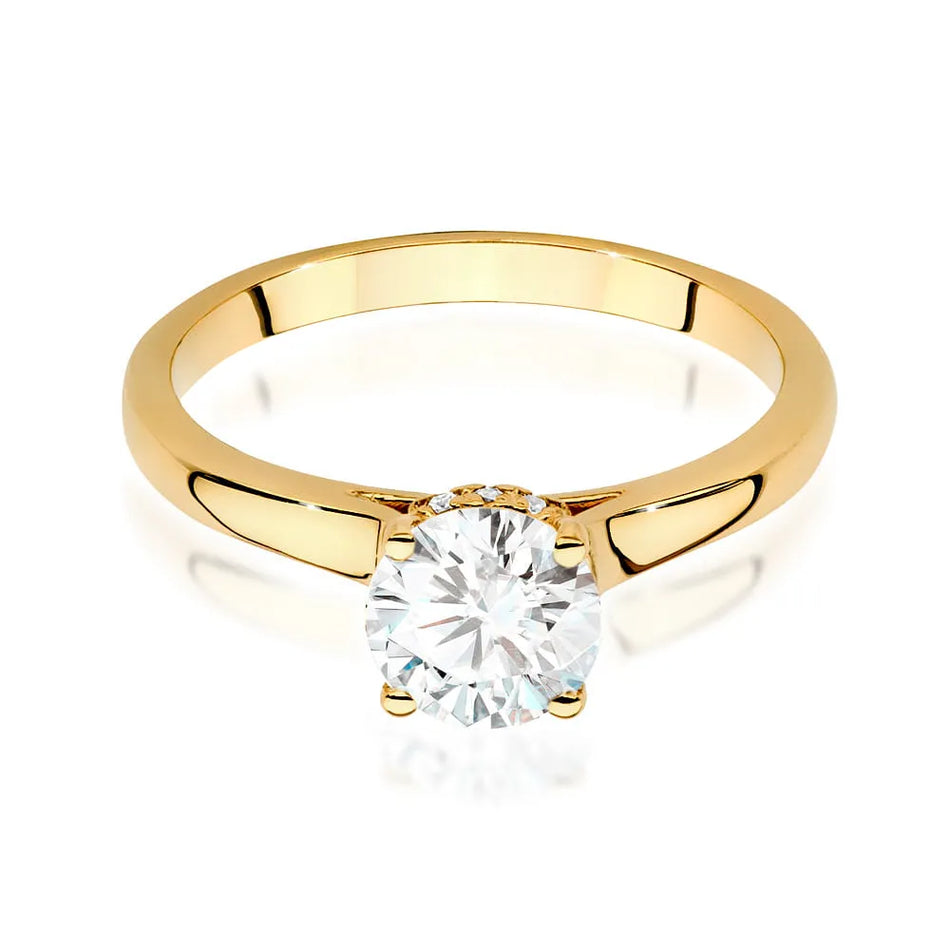 Gold Ring with 1.00ct and 0.07ct Diamonds