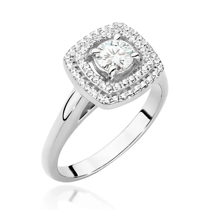 Goldring mit 0,40 ct Diamant und 0,28 ct Seitendiamanten