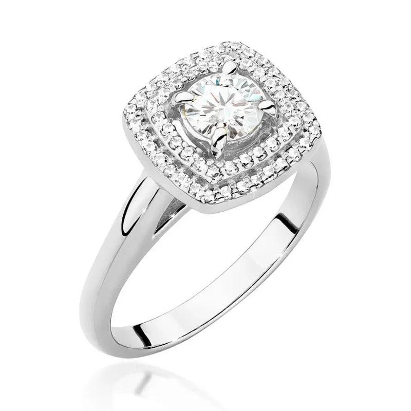 Goldring mit 0,50 ct Diamant und 0,28 ct Seitendiamanten