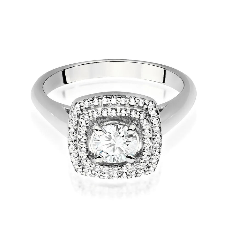 Goldring mit 0,50 ct Diamant und 0,28 ct Seitendiamanten