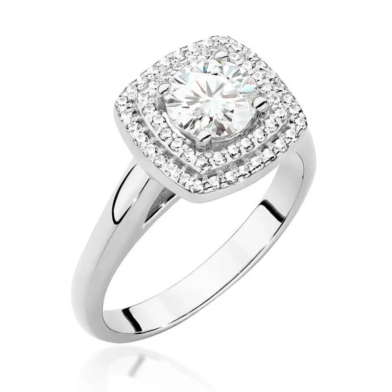 Goldring mit 0,70 ct Diamant und 0,28 ct Seitendiamanten