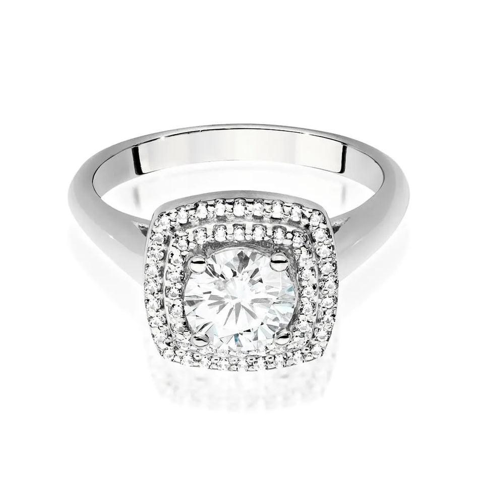 Goldring mit 0,70 ct Diamant und 0,28 ct Seitendiamanten