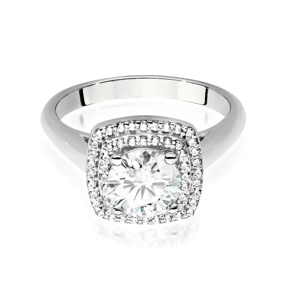 Goldring mit 1,00 ct Diamant und 0,28 ct Seitendiamanten