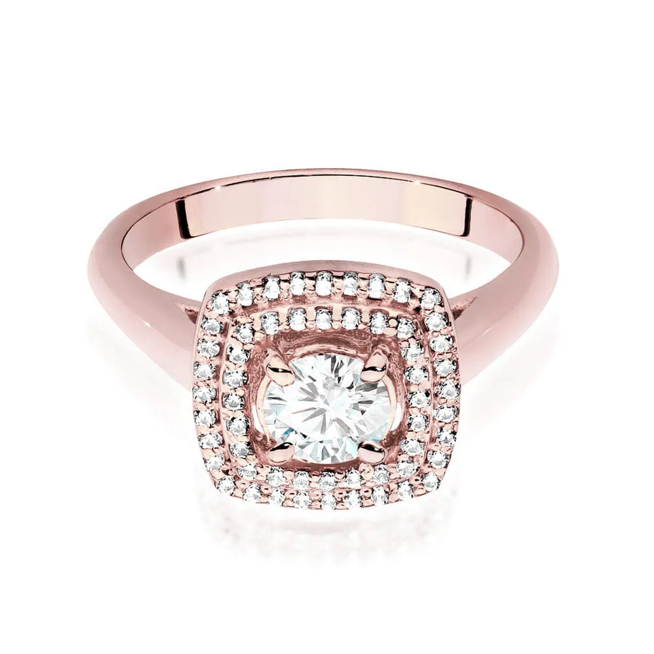 Goldring mit 0,50 ct Diamant und 0,28 ct Seitendiamanten