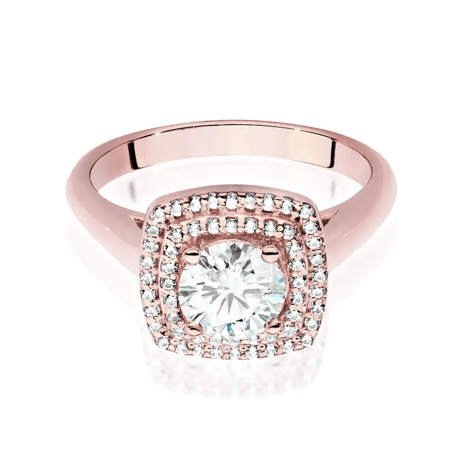 Goldring mit 0,70 ct Diamant und 0,28 ct Seitendiamanten