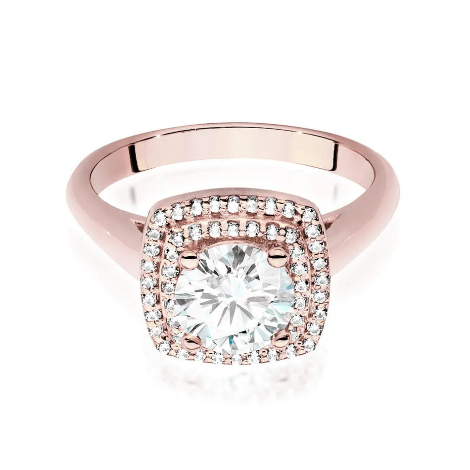 Goldring mit 1,00 ct Diamant und 0,28 ct Seitendiamanten