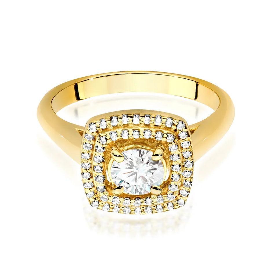 Goldring mit 0,50 ct Diamant und 0,28 ct Seitendiamanten