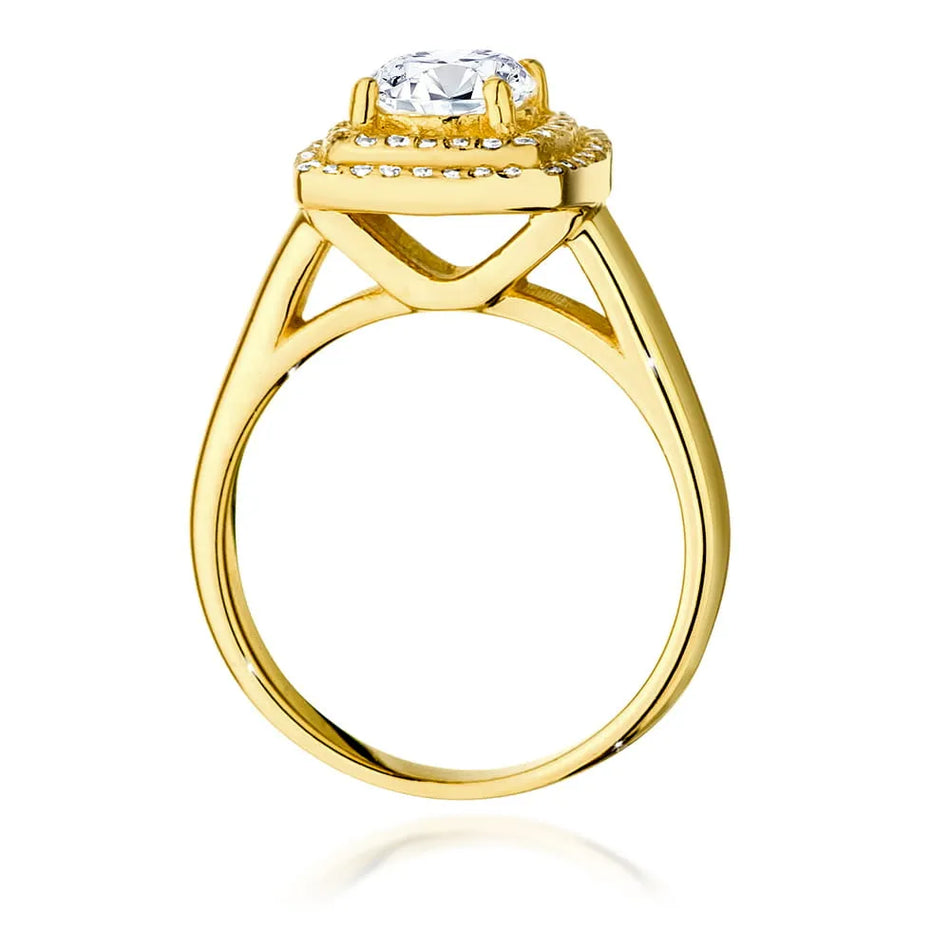 Goldring mit 0,70 ct Diamant und 0,28 ct Seitendiamanten