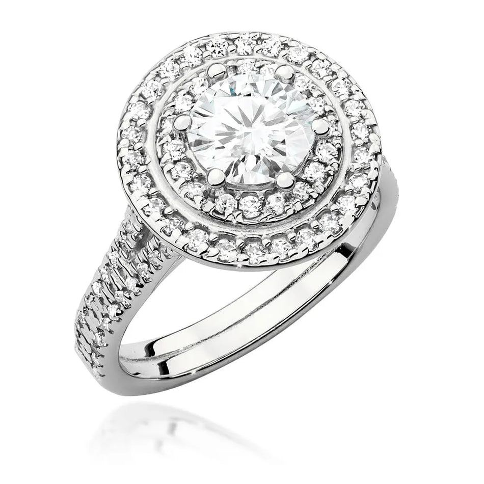 Goldring mit 1,00 ct Diamant und 0,633 ct Seitendiamanten