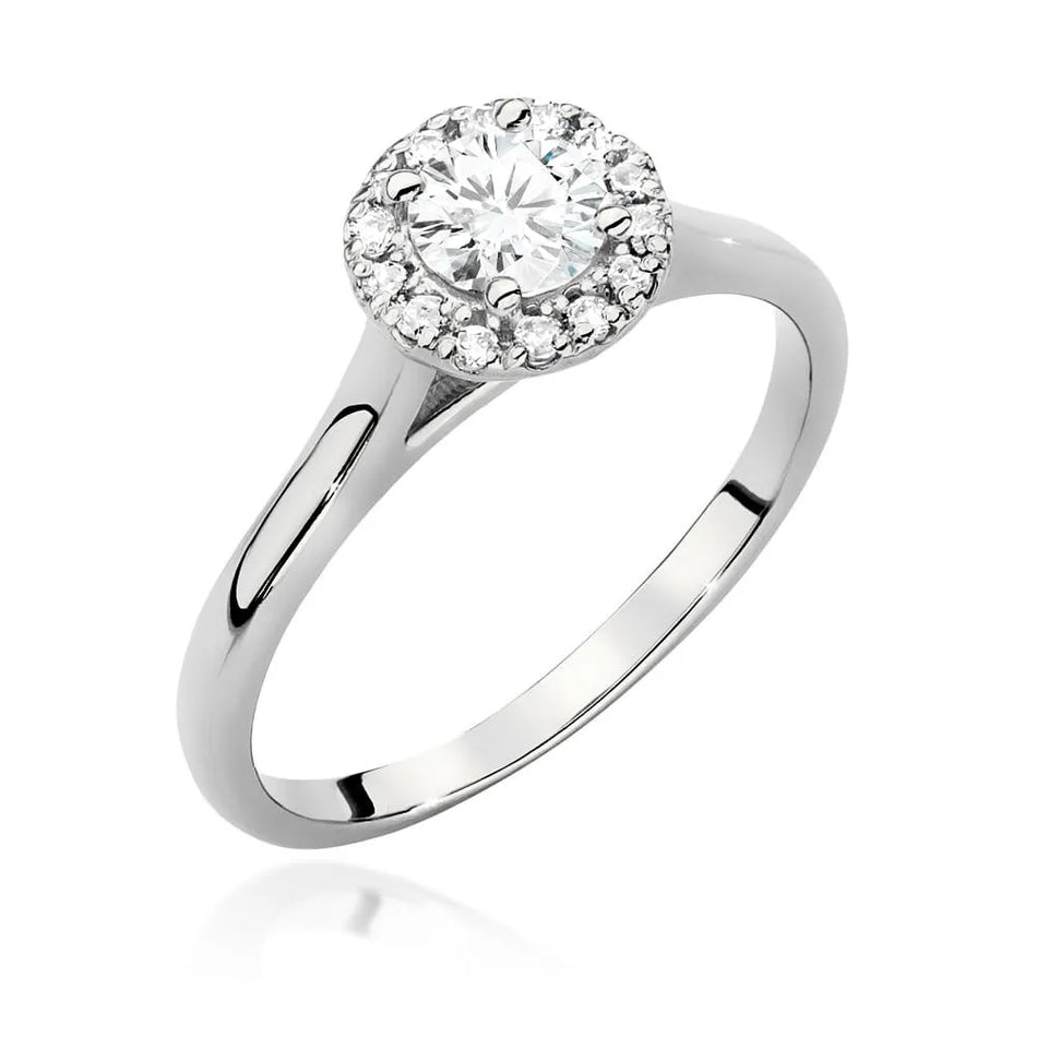 Goldring mit 0,40 ct Diamant und 0,12 ct Seitendiamanten