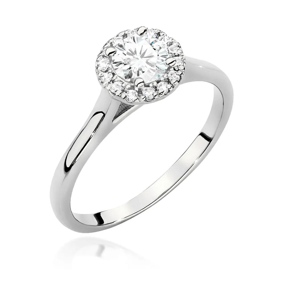 Goldring mit 0,50 ct Diamant und 0,12 ct Seitendiamanten