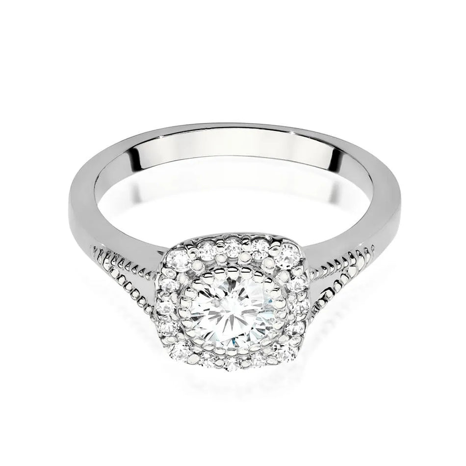 Goldring mit 0,40 ct Diamant und 0,161 ct Seitensteinen