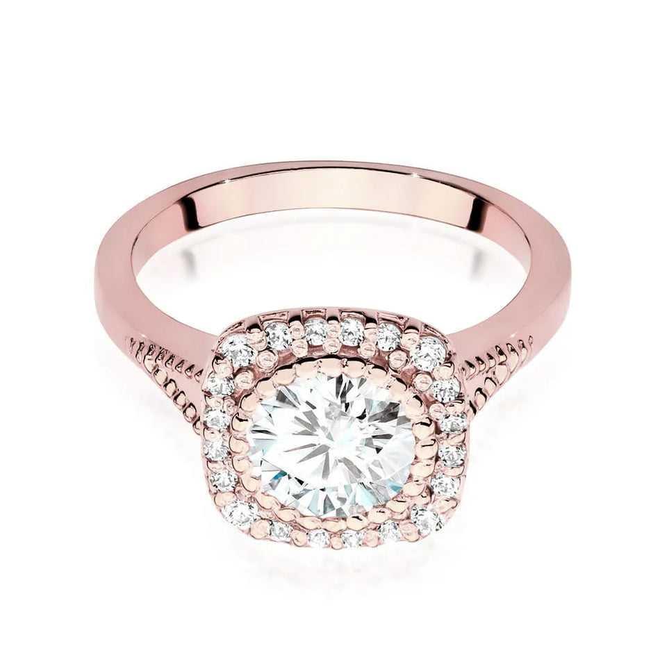 Gold Ring with 1.00ct Diamond and 0.196ct Sideline Diamonds