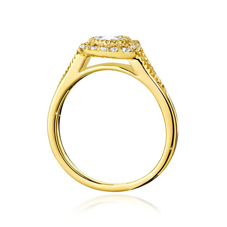 Goldring mit 0,40 ct Diamant und 0,161 ct Seitensteinen