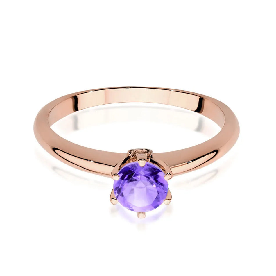 Goldring mit Amethyst und Diamanten