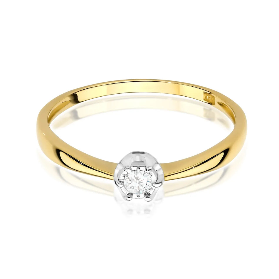 Goldring mit 0,06 ct Diamant