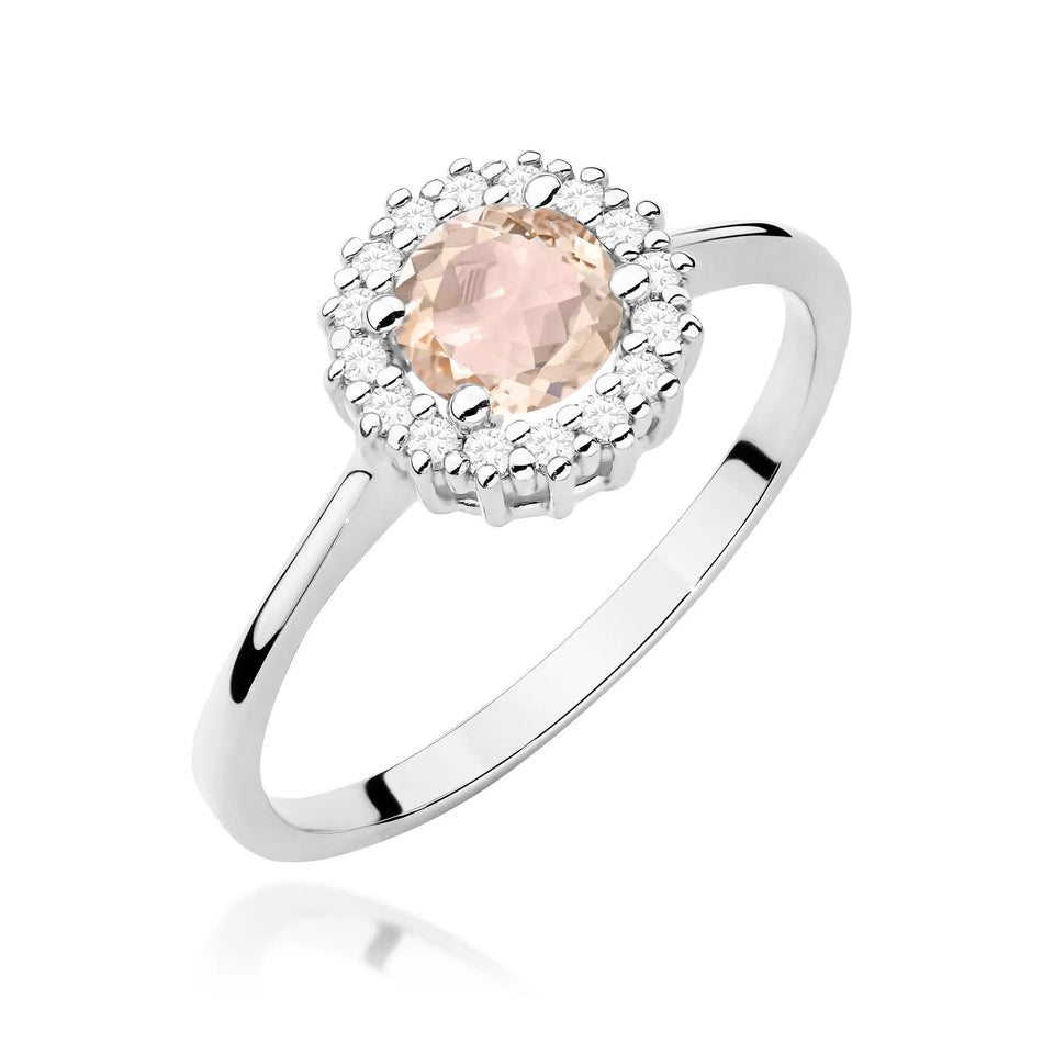 Ring mit Morganit 0.4ct und Diamonten 0.14ct | 14K (585) Gold