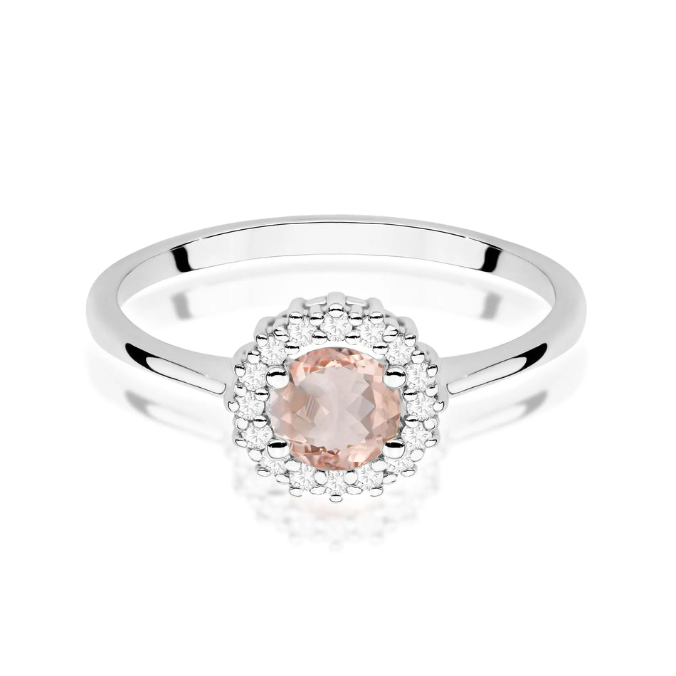 Ring mit Morganit 0.4ct und Diamonten 0.14ct | 14K (585) Gold