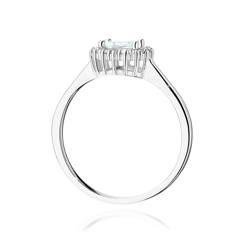 Gold ring with 0.60ct white sapphire and diamonds Flower