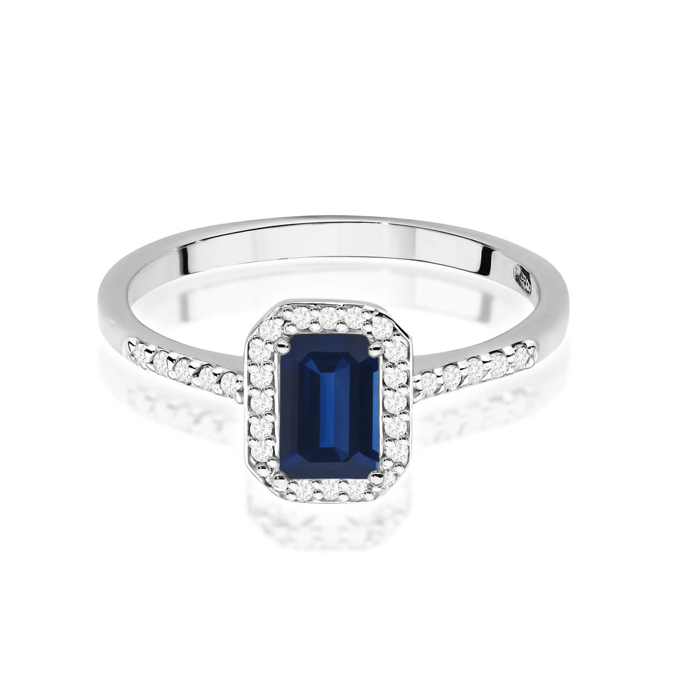 Goldring mit 0,60 ct Saphir und 0,186 ct Diamanten