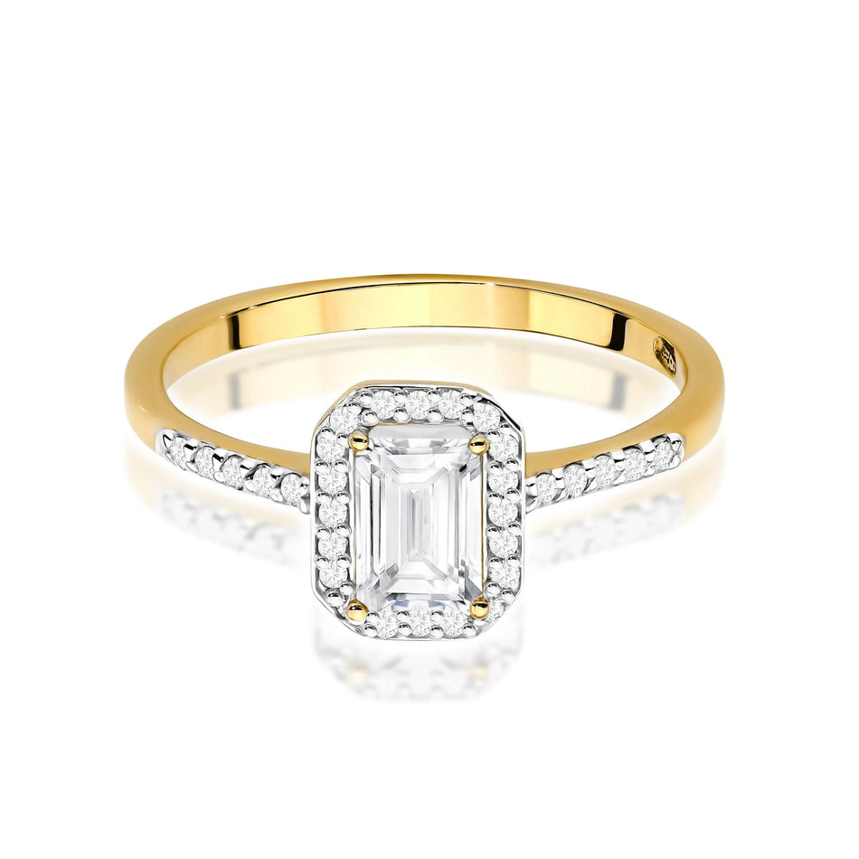Gold Ring with 0.60ct and 0.186ct Lab-diamonds