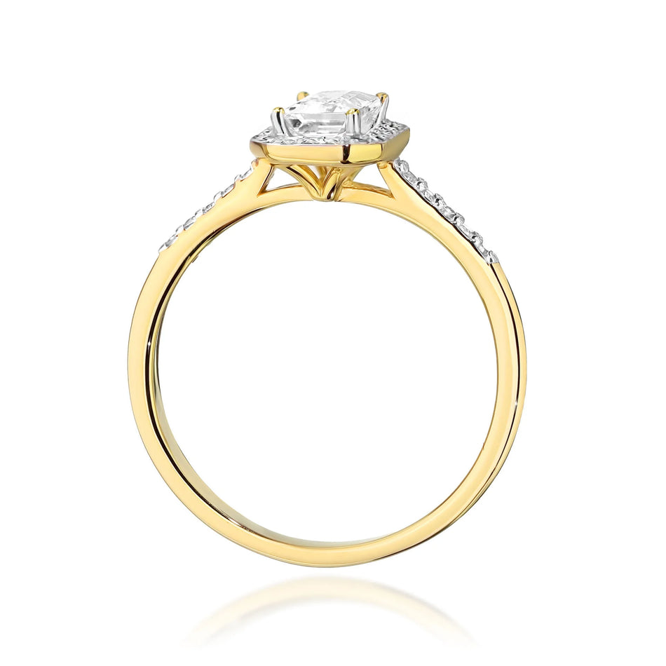 Gold Ring with 0.60ct and 0.186ct Lab-diamonds