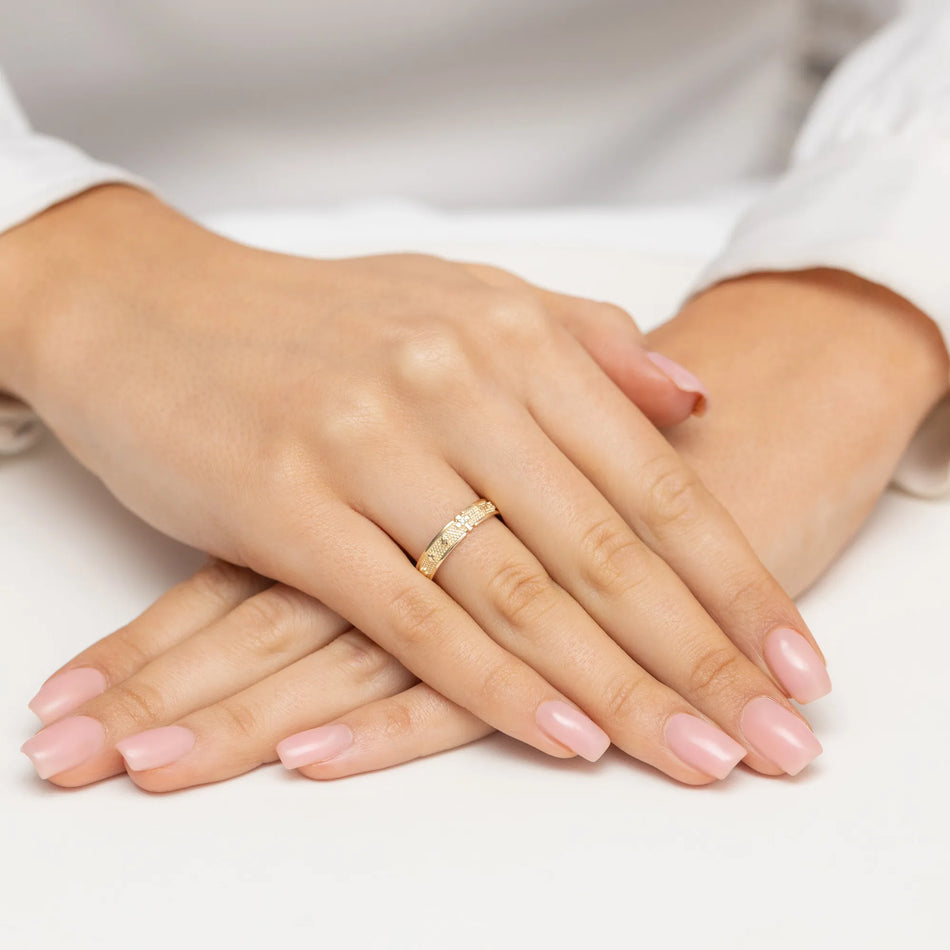 Goldring mit 0,0086 ct Diamant