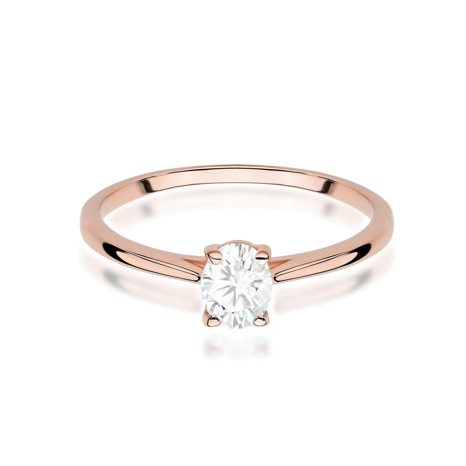Gold Ring with 0.30ct Lab-diamond