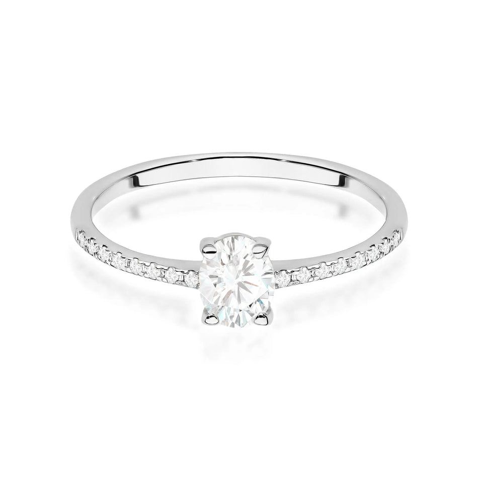 Goldring mit 0,30 ct und 0,08 ct Labor-Diamanten