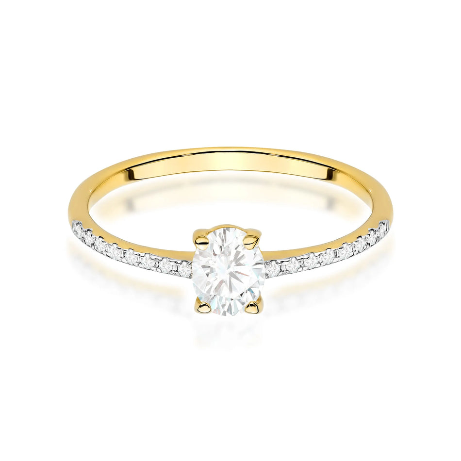 Gold Ring with 0.30ct and 0.08ct Diamonds