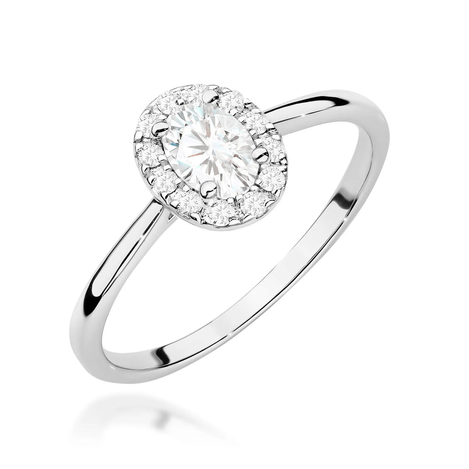 Goldring mit 0,30 ct und 0,10 ct Diamanten