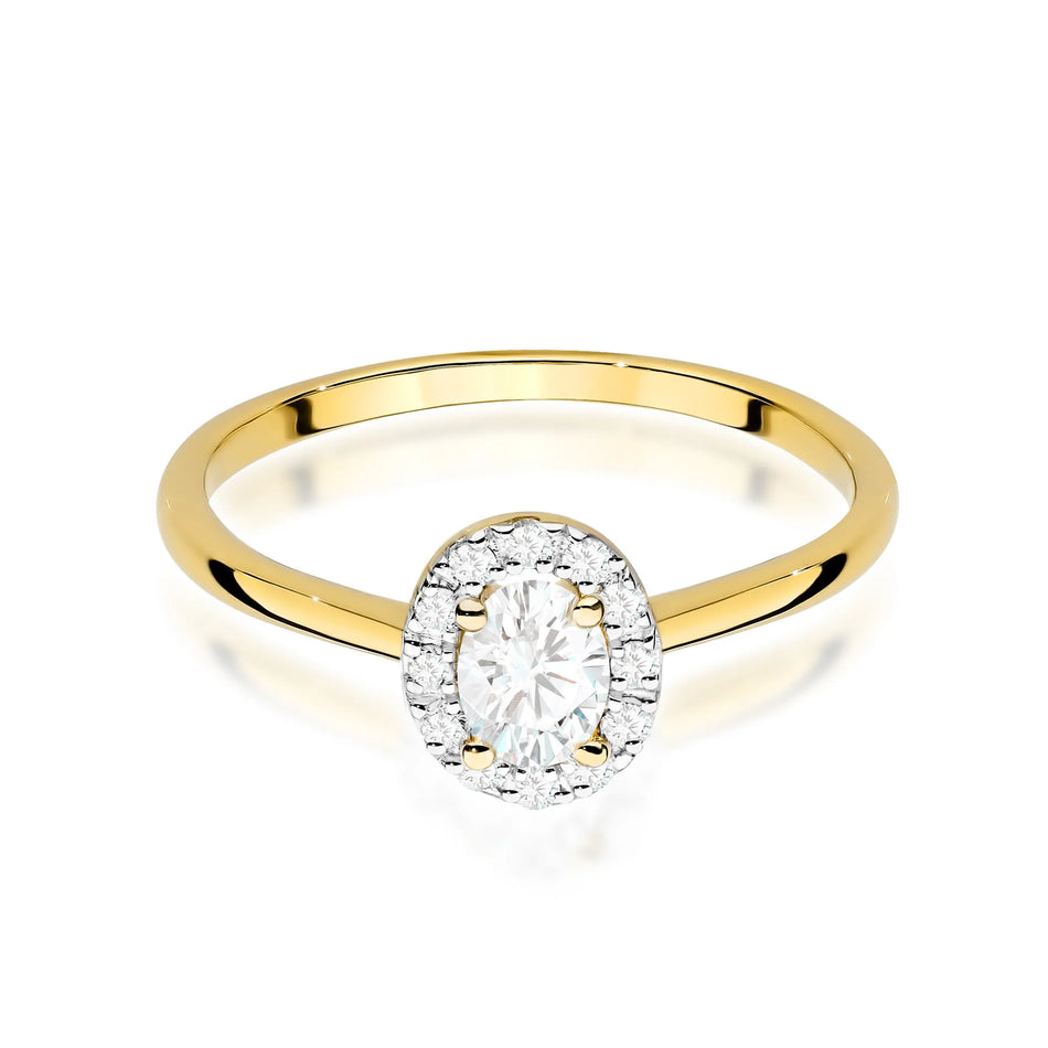 Gold Ring with 0.30ct and 0.10ct Diamonds