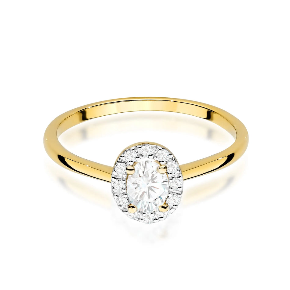 Gold Ring with 0.30ct and 0.10ct Lab-diamonds