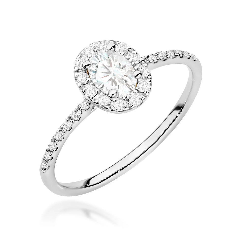 Goldring mit 0,30 ct und 0,17 ct Diamanten