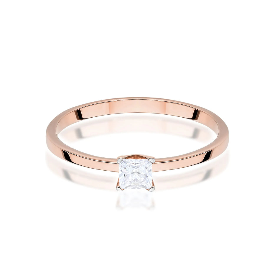 Gold Ring with 0.30ct Lab-diamond