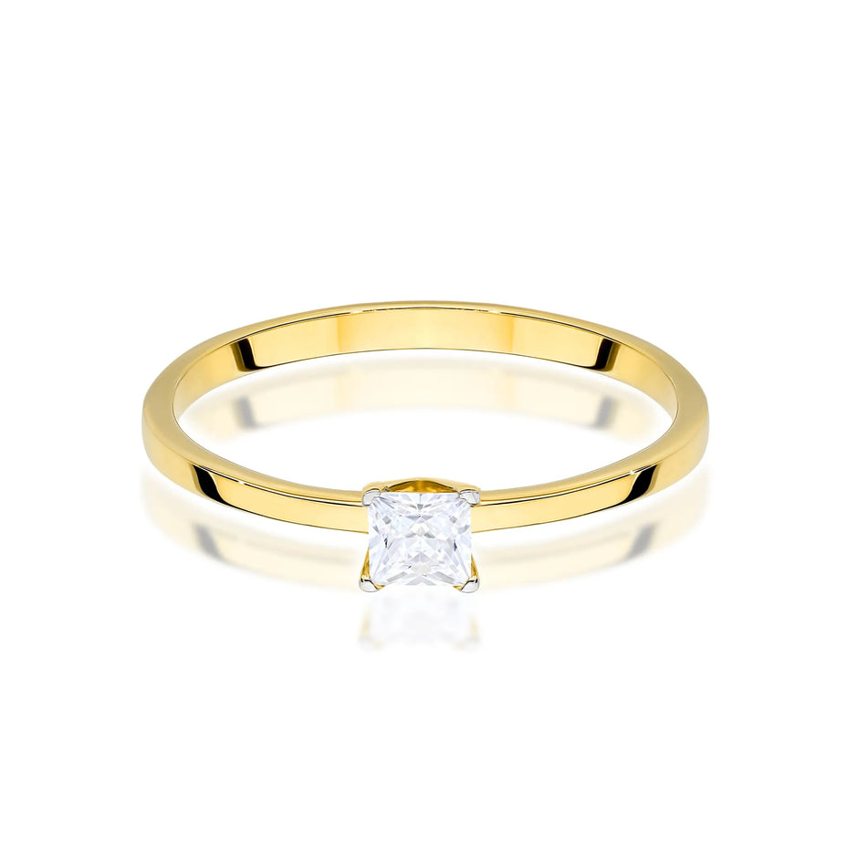B Goldring mit 0,30 ct Diamant