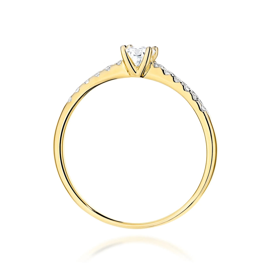 Goldring mit 0,15 ct und 0,06 ct Diamanten